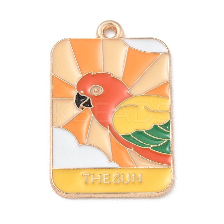Tarot Alloy Enamel Pendants ENAM-A008-47KCG-07-1