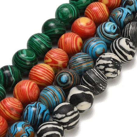 Dyed Synthetic Malachite Beads Strands GG-CBA6382-A03-12mm-1