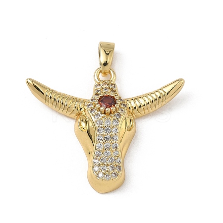 Brass Micro Pave Cubic Zirconia Pendants KK-F924-17A-G-1