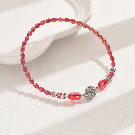 AB Color Glass & Alloy Beaded Anklets for Women HD5357-6-1