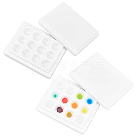 Plastic Imitation Porcelain Watercolor Oil Palette TOOL-WH0053-37-1
