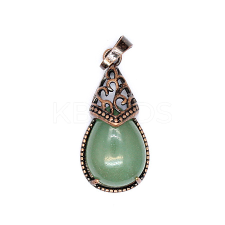 Retro Hollow Natural Aventurine  Pendants PW-WGBA09F-05-1