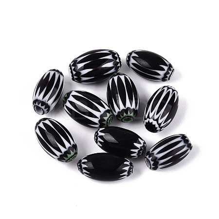 Handmade Millefiori Glass Barrel Beads LA-N002-09D-1