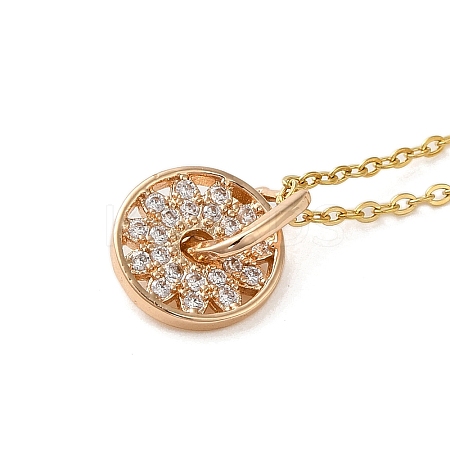 Brass Micro Pave Clear Cubic Zirconia Pendant Necklaces for Women NJEW-E106-08KCG-01-1