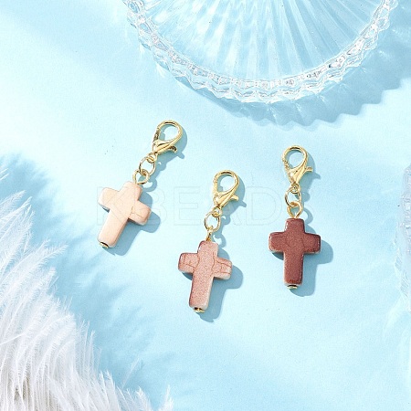 Spray Painted Synthetic Turquoise Pendant Decorations HJEW-JM03932-02-1