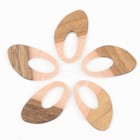 Opaque Resin & Walnut Wood Pendants RESI-S389-002A-C02-1