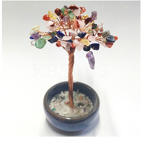 Natural Gemstone Chips Tree Display Decorations PW23051679271-1