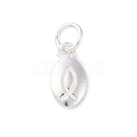 925 Sterling Silver Jesus Fish Charms STER-S010-02B-S-1