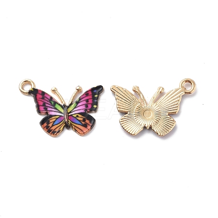 Light Gold Alloy Enamel Pendants ENAM-G210-02LG-03-1