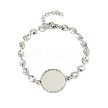 304 Stainless Steel Link Chain Bracelet Making STAS-K252-20B-P-1