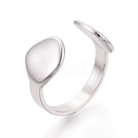 304 Stainless Steel Cuff Open Rings for Women RJEW-N052-18P-1