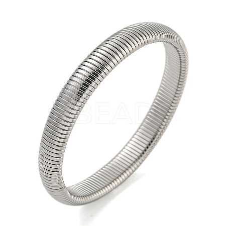 Non-Tarnish 304 Stainless Steel Spring Bangles for Women Men BJEW-U003-02B-P-1