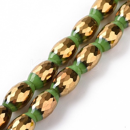 Electroplated Glass Beads Strands GLAA-P003-D03-1