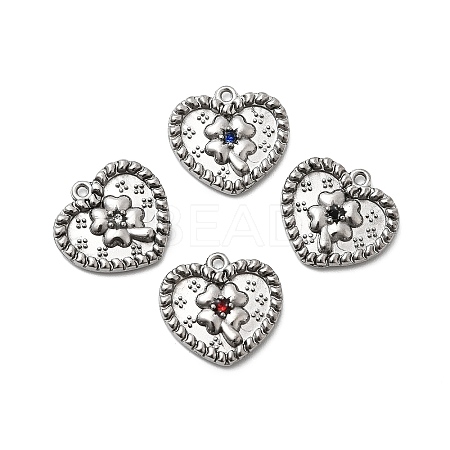 304 Stainless Steel Micro Pave Rhinestone Pendants STAS-G369-06P-1