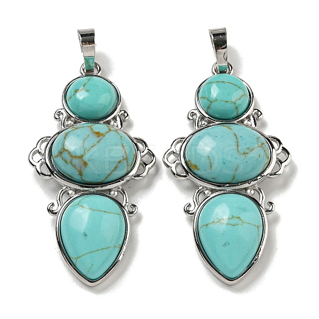 Synthetic Green Turquoise Pendants G-Q158-04M-1