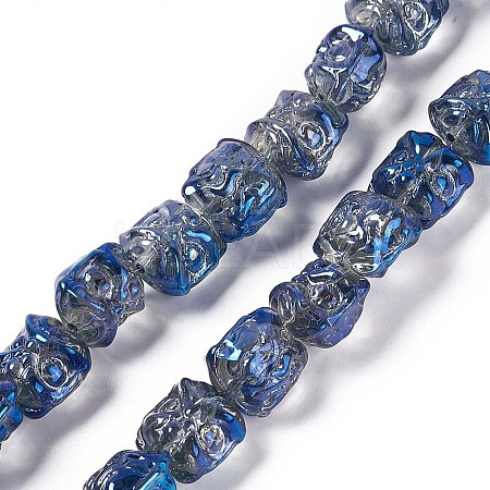Full Rainbow Plated Electroplate Glass Beads GLAA-P028-FR01-1