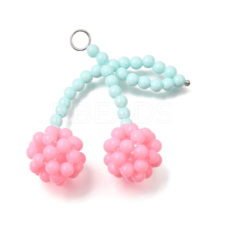 Plastic Beaded Big Pendants PL-CBAF21A-01-1