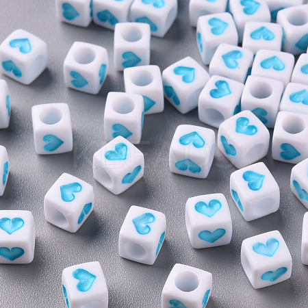 White Opaque Acrylic Beads MACR-T038-12A-1