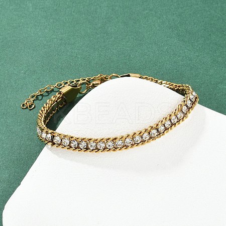 304 Stainless Steel Curb Chain Bracelets for Women BJEW-Z143-21G-1