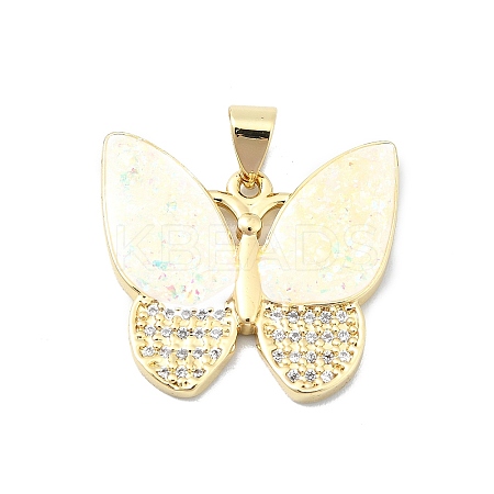 Brass Micro Pave Clear Cubic Zirconia Pendants KK-A221-16c-G-1