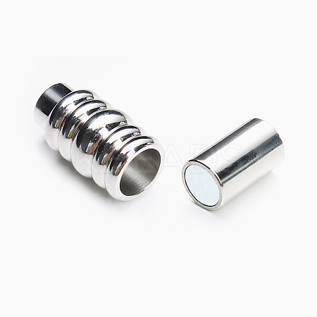 Tarnish Resistant 304 Stainless Steel Magnetic Clasps with Glue-in Ends LS-STAS-K006-13C-4mm-1