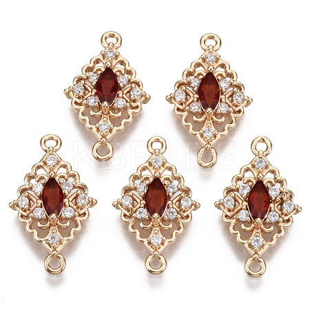 Brass Micro Pave Cubic Zirconia Links Connectors KK-R111-010-A02-1
