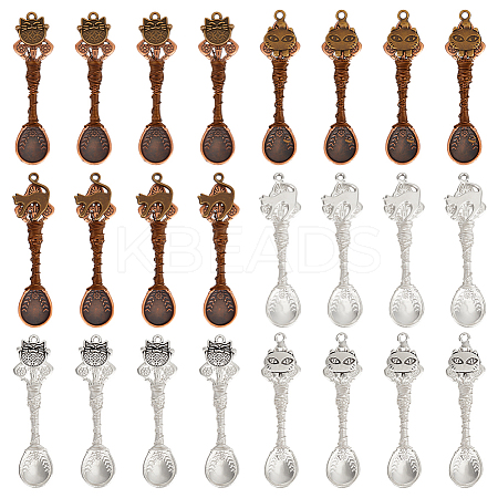 24Pcs 2 Colors 3 Style Alloy Big Pendants PALLOY-DR00003-1