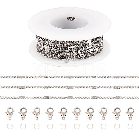 DIY 304 Stainless Steel Figaro Chain Necklaces Bracelet Making Kit DIY-TA0009-99-1