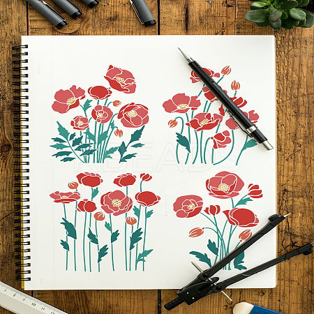Self-Adhesive Silk Screen Printing Stencil X1-DIY-WH0338-294-1