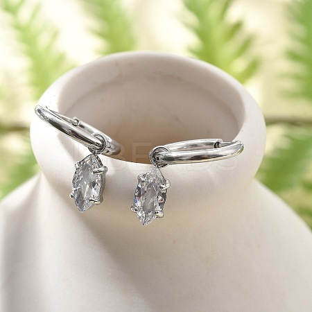 304 Stainless Steel Micro Pave Cubic Zirconia Hoop Earrings STAS-R004-04P-02-1
