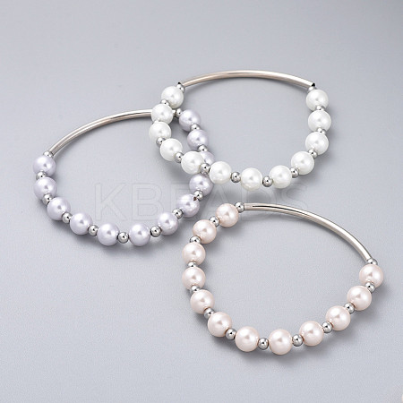 Glass Pearl Beads Stretch Bracelets BJEW-JB04758-1