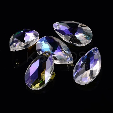 Faceted Teardrop Glass Pendants LS-X-GLAA-O008-B02-1