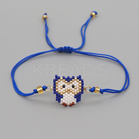Fashion Owl Glass Seed Bead Link Adjustable Bracelets VY0389-1-1