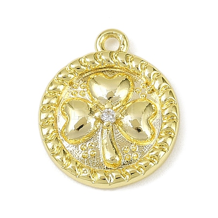 Brass Pave Clear Cubic Zirconia Pendants LS-KK-L238-06G-1