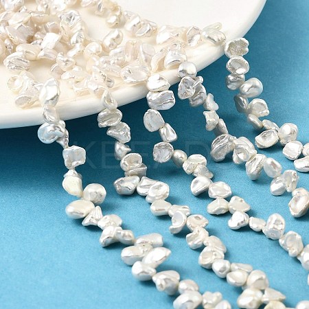 Natural Baroque Keshi Pearl Beads Strands PEAR-B004-07A-01B-1