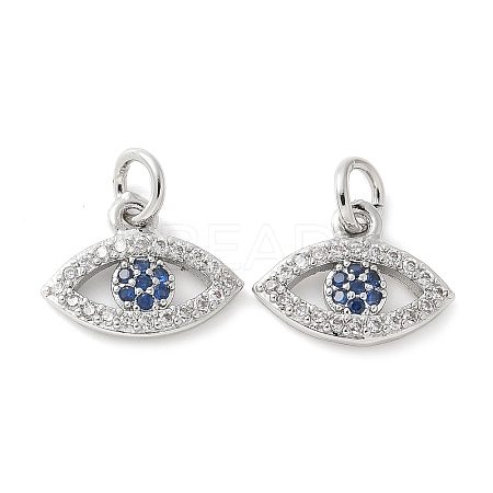 Brass Micro Pave Cubic Zirconia Charms KK-U056-28P-1