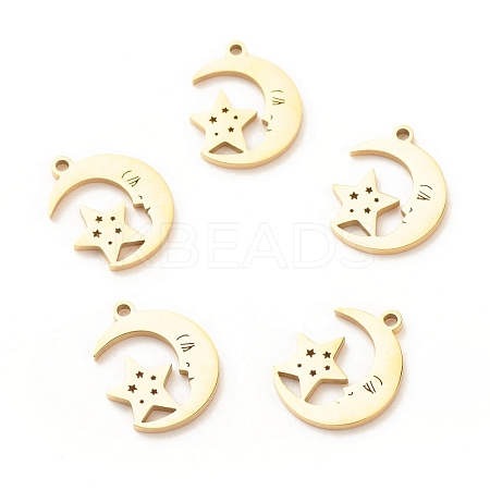 201 Stainless Steel Pendants STAS-G258-04G-1