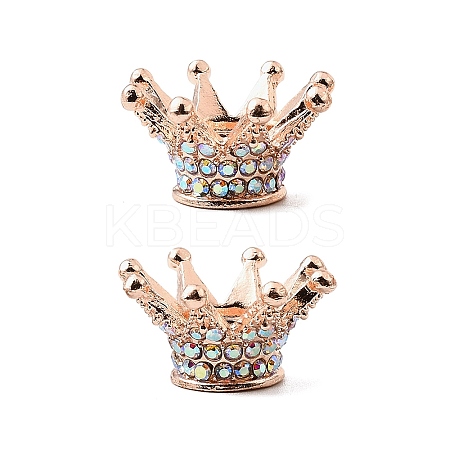 Alloy Rhinestone Crown Beads FIND-NH0001-19RG-1