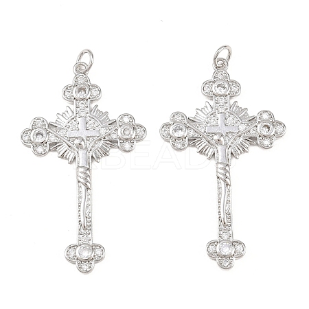 Brass Micro Pave Cubic Zirconia Pendants KK-B167-21P-1