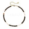 Bohemian Style Natural Obsidian & Brass Rondelle Disc Heishi Beaded Anklets FS-WG8FF45-11-1