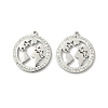 304 Stainless Steel Rhinestone Pendants STAS-V015-08P-1