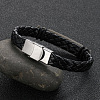 Hollow Corss Link Bracelet with Leather Cords LS-PW-WG26645-01-5