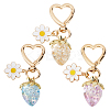 3Pcs 3 Colors Acrylic Strawberry Pendant Decorations AJEW-HY0001-96-1