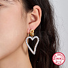 Two Tone Platinum & Golden 925 Sterling Silver Dangle Stud Earrings QO3492-1-3