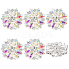 6Pcs 1-Hole Alloy Rhinestone Shank Buttons BUTT-GA0001-15A-1