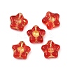 Electroplate and Golden Metal Enlaced Glass Beads EGLA-T029-02C-1