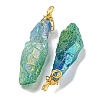 Electroplated Raw Rough Natural Quartz Crystal Big Pendants G-A229-02G-03-2