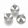 Tarnish Resistant 201 Stainless Steel Pendant Rhinestone Settings LS-X-STAS-S057-41A-1