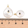 Brass Micro Pave Cubic Zirconia with Natural Pearl Pendants KK-Z146-07C-05-3