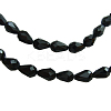 Black Faceted Glass Teardrop Beads Strands X-GS013-27-1